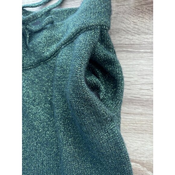 Zara Metallic Green & Gold Knit Casual Lounge Pants With Pockets Womens Size S - Picture 9 of 13